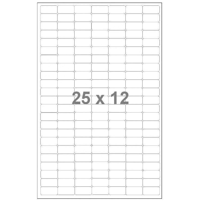 Etiquettes en planche A4 Format 25x12 mm