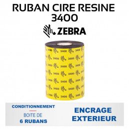 Ruban Cire-Résine 3400 pour imprimante ZEBRA