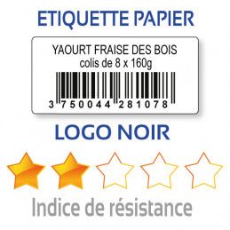 Etiquette d'inventaire numérotée avec logo couleur en vinyl renforcé