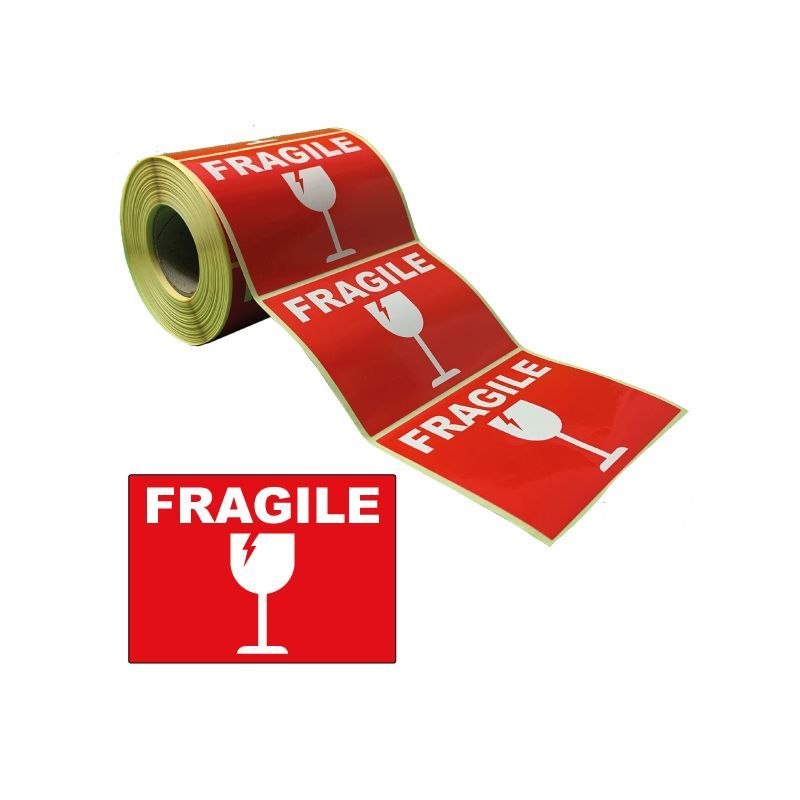 Etiquette fragile pour colis - Ruban adhésif imprimé fragile