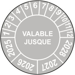 Pastille calendrier Ø15 à 50mm - VALABLE JUSQUE - Fond Gris