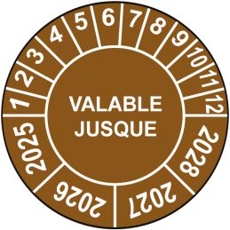 Pastille calendrier Ø15 à 50mm - VALABLE JUSQUE - Fond Blanc