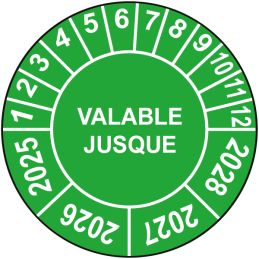 Pastille calendrier Ø15 à 50mm - VALABLE JUSQUE - Fond Vert